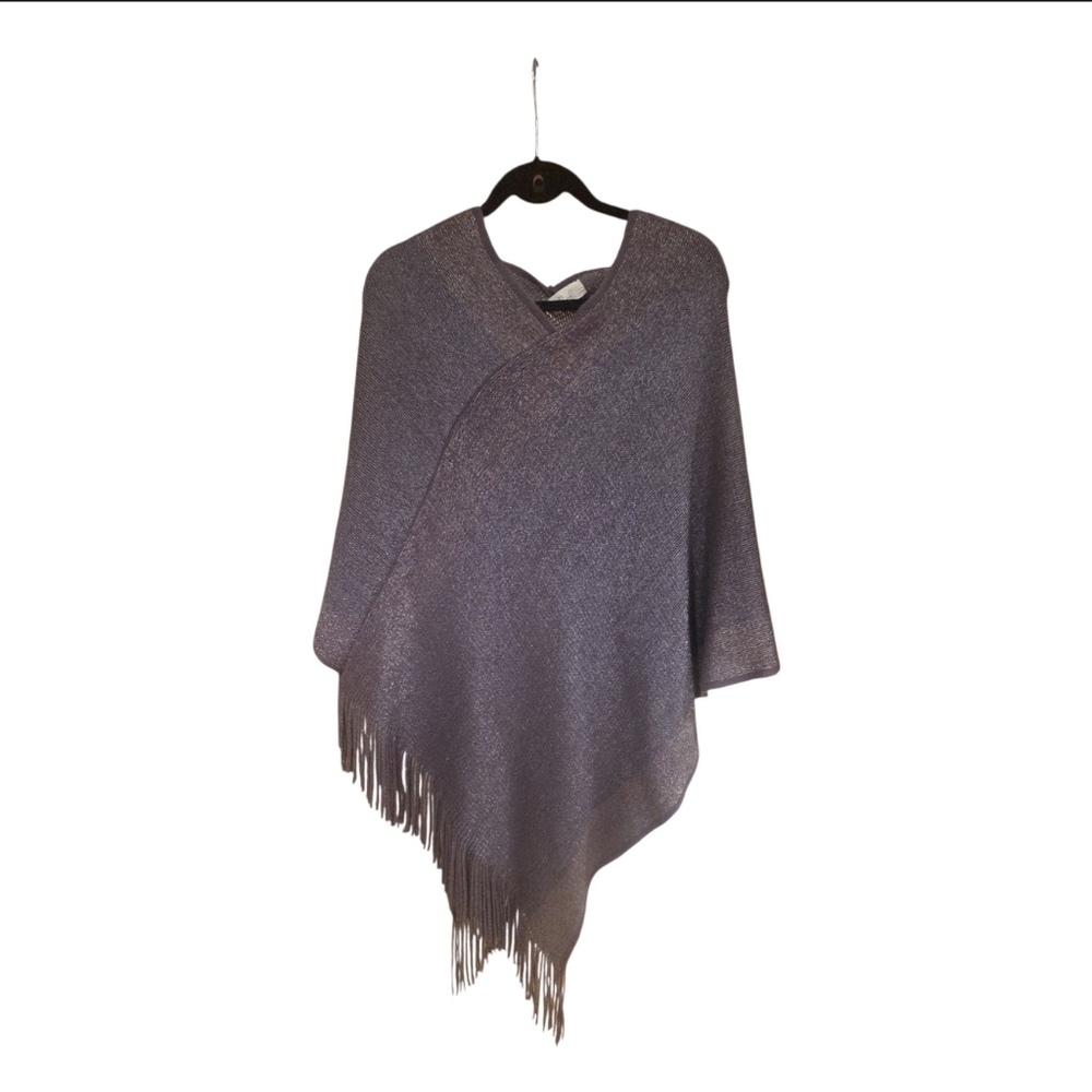 Riah Fashion V Neck Poncho Sweater
